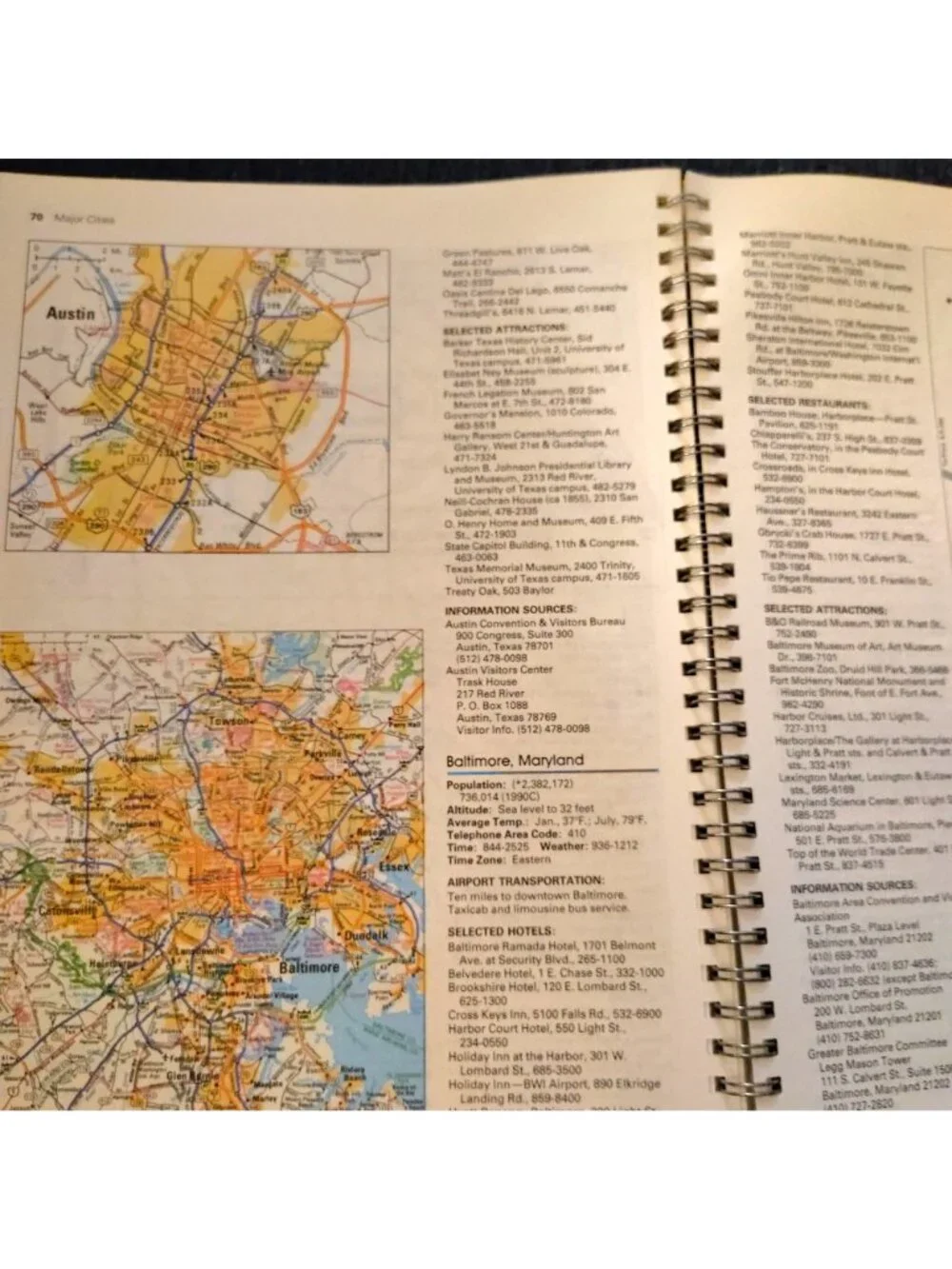 Rand McNally Deluxe Road Atlas Travel Guide Spiral 1993 Vintage US Canada Mexico